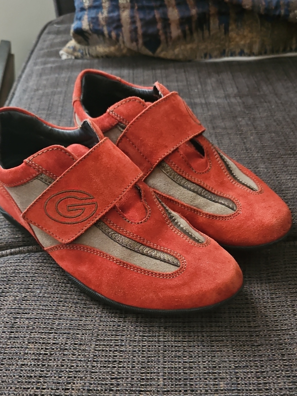 Geox Vintage Orange And Tan Suede Sneakers Size 37.5